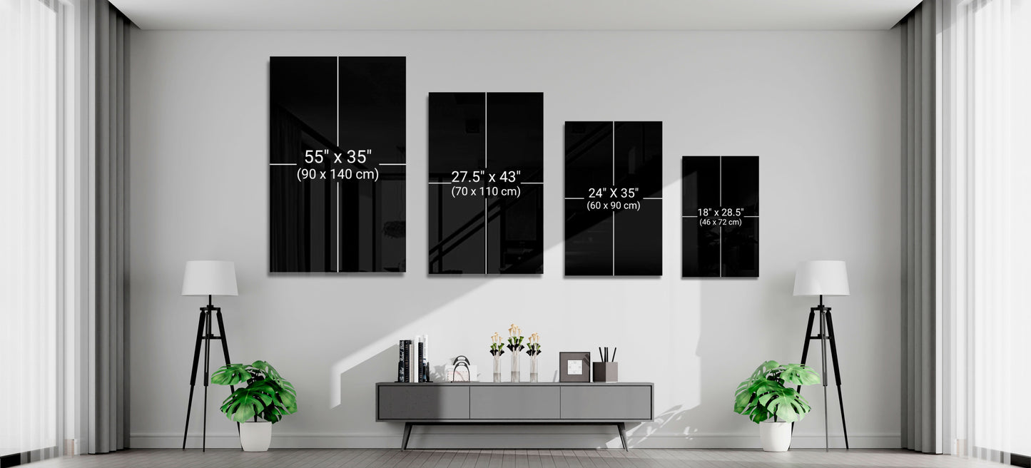 Abstract Shapes Glass Wall Art