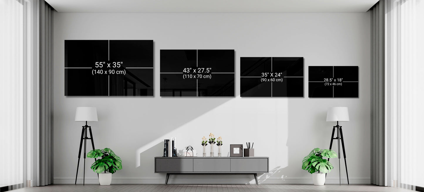 Abstract Shapes Glass Wall Art