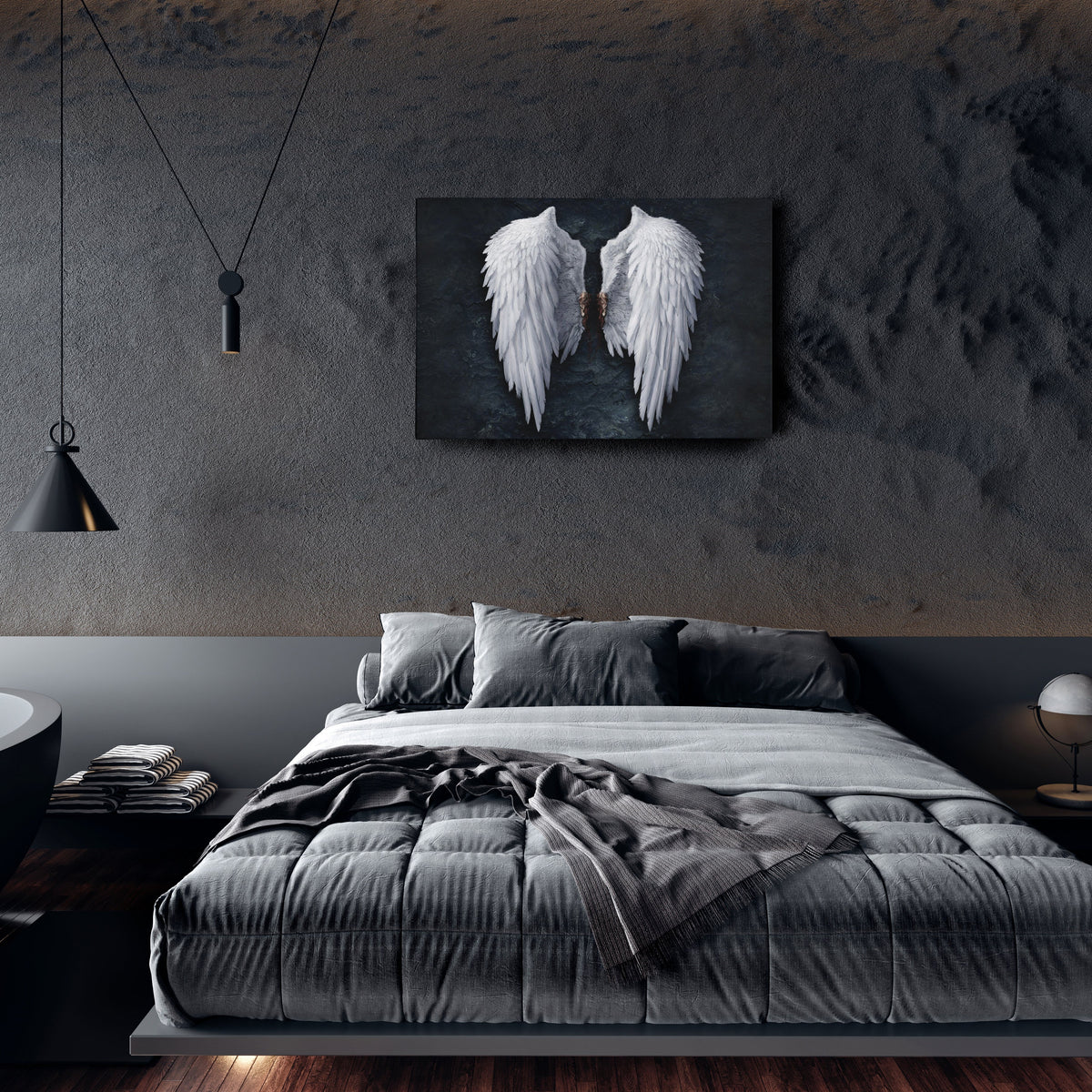 Banksy Angel Wings Canvas Wall Art Decor - Urban Street Art Poster