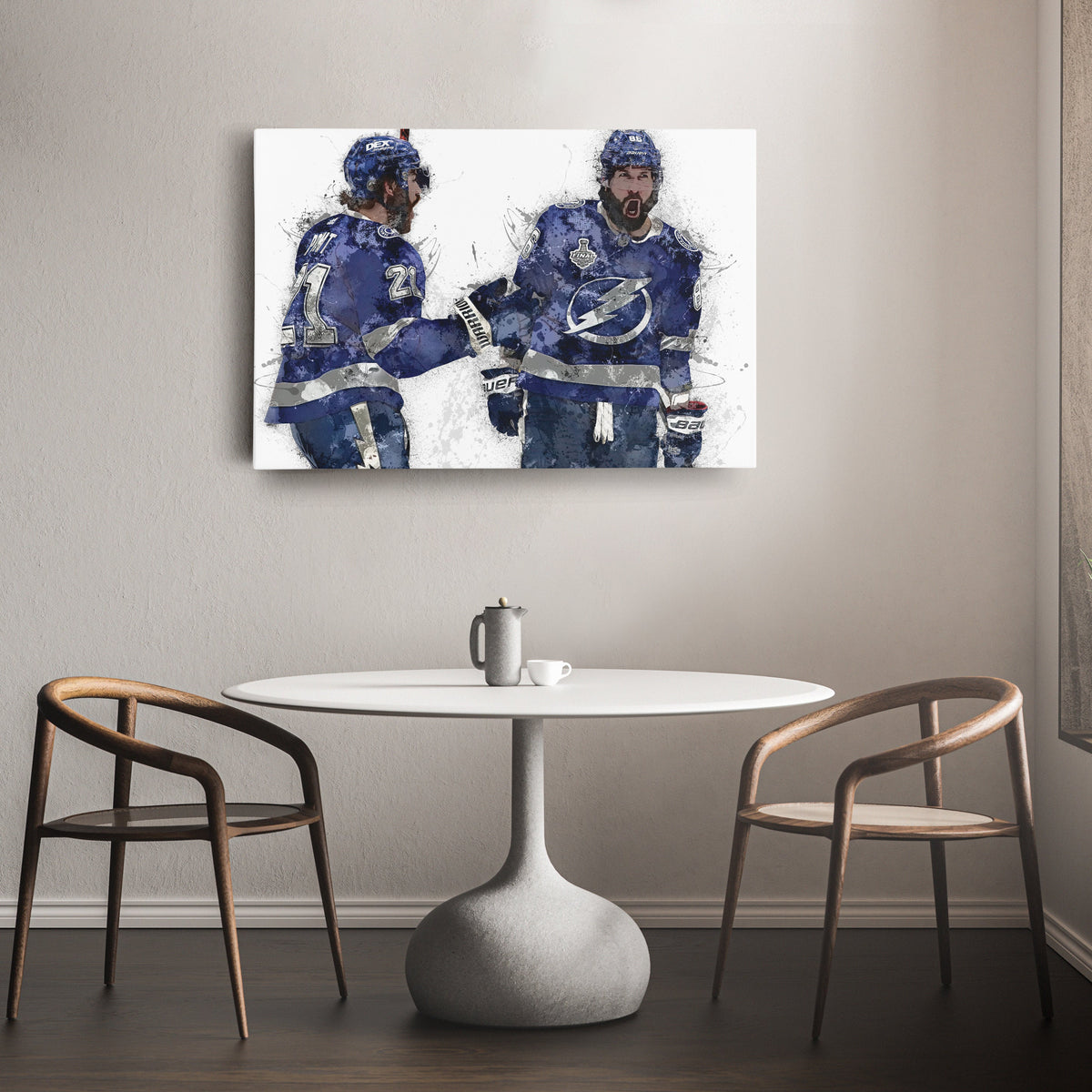 Brayden Point & Nikita Kucherov Canvas Art – Tampa Bay Lightning Wall Decor