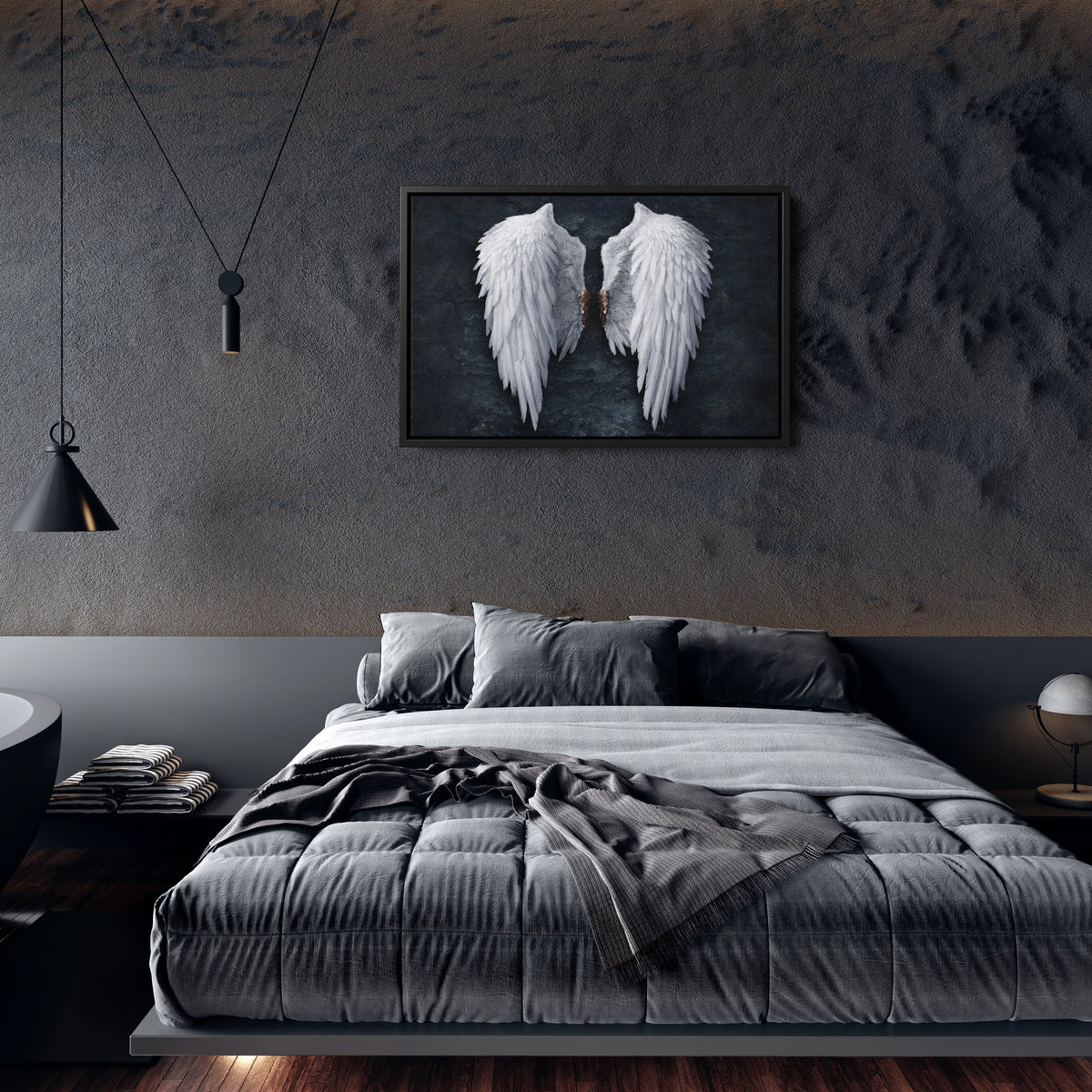 Banksy Angel Wings Canvas Wall Art Decor - Urban Street Art Poster