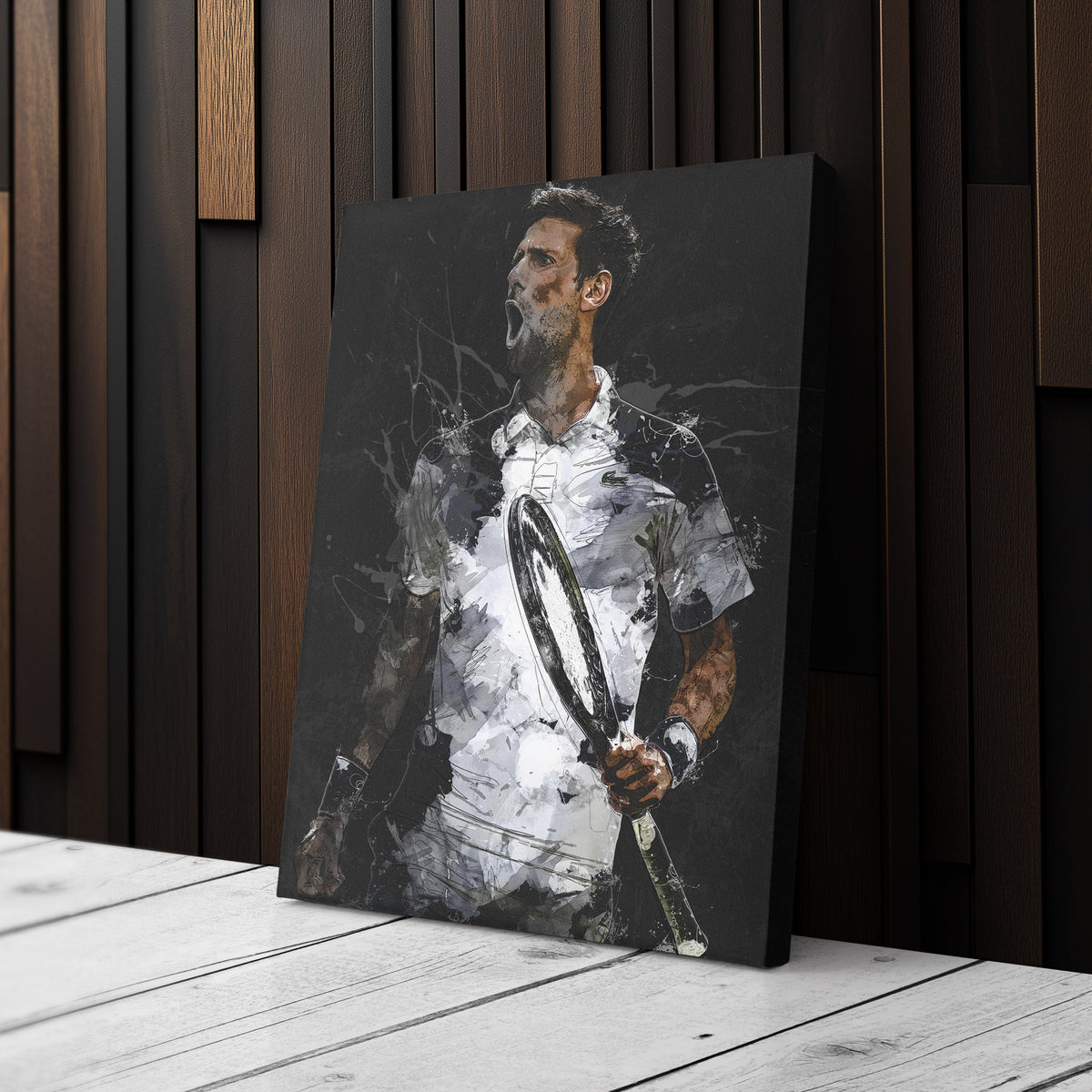 Novak Djokovic Canvas Print – Iconic Tennis Wall Art for Man Cave or Home