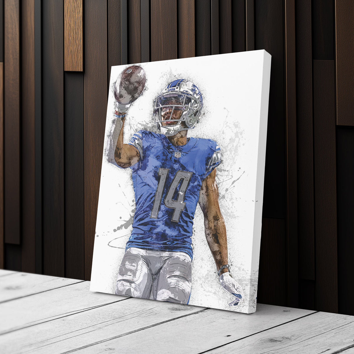 Amon-Ra St. Brown Canvas Art – Detroit Lions Wall Decor