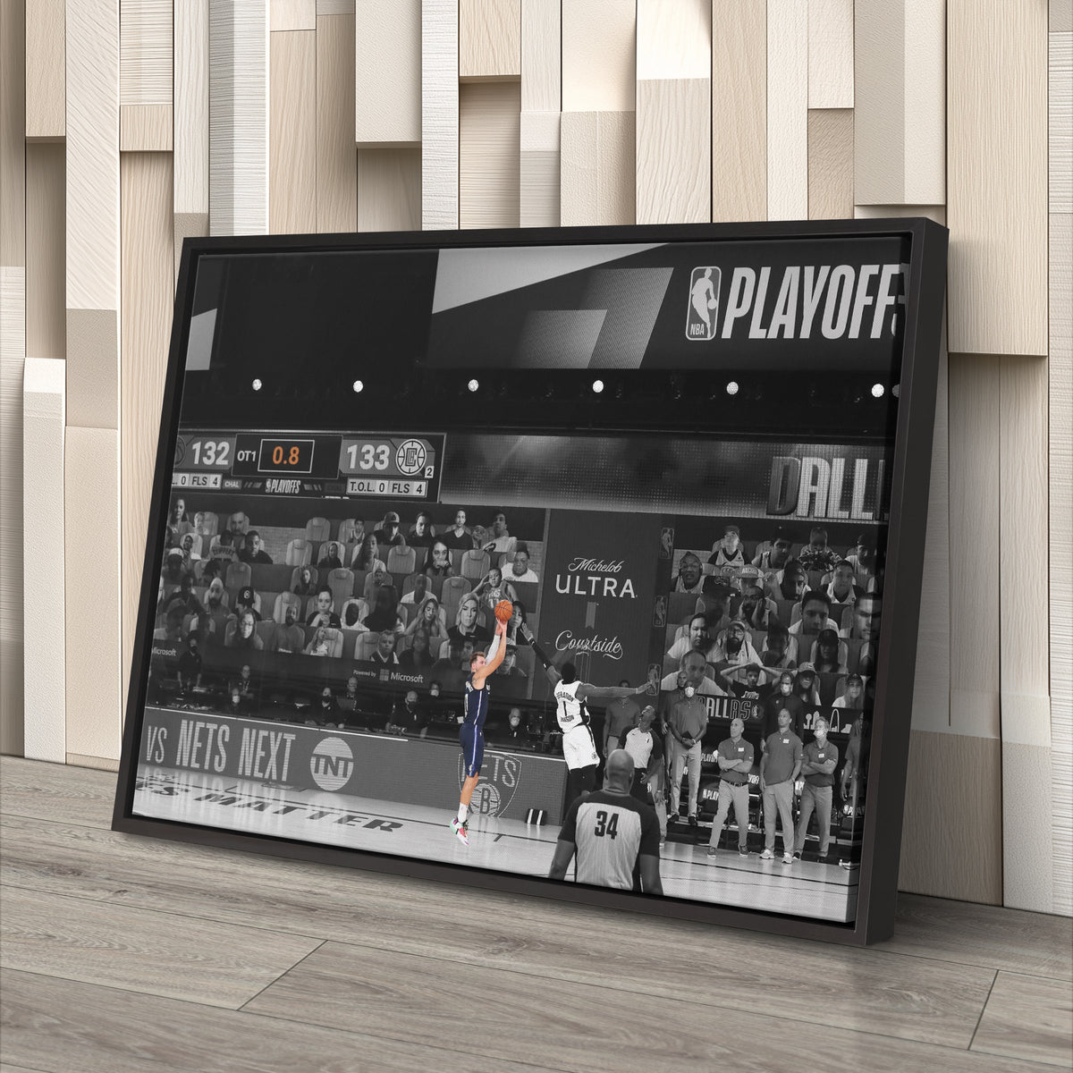 Luka Doncic Canvas Art – Mavericks Buzzer Beater Decor