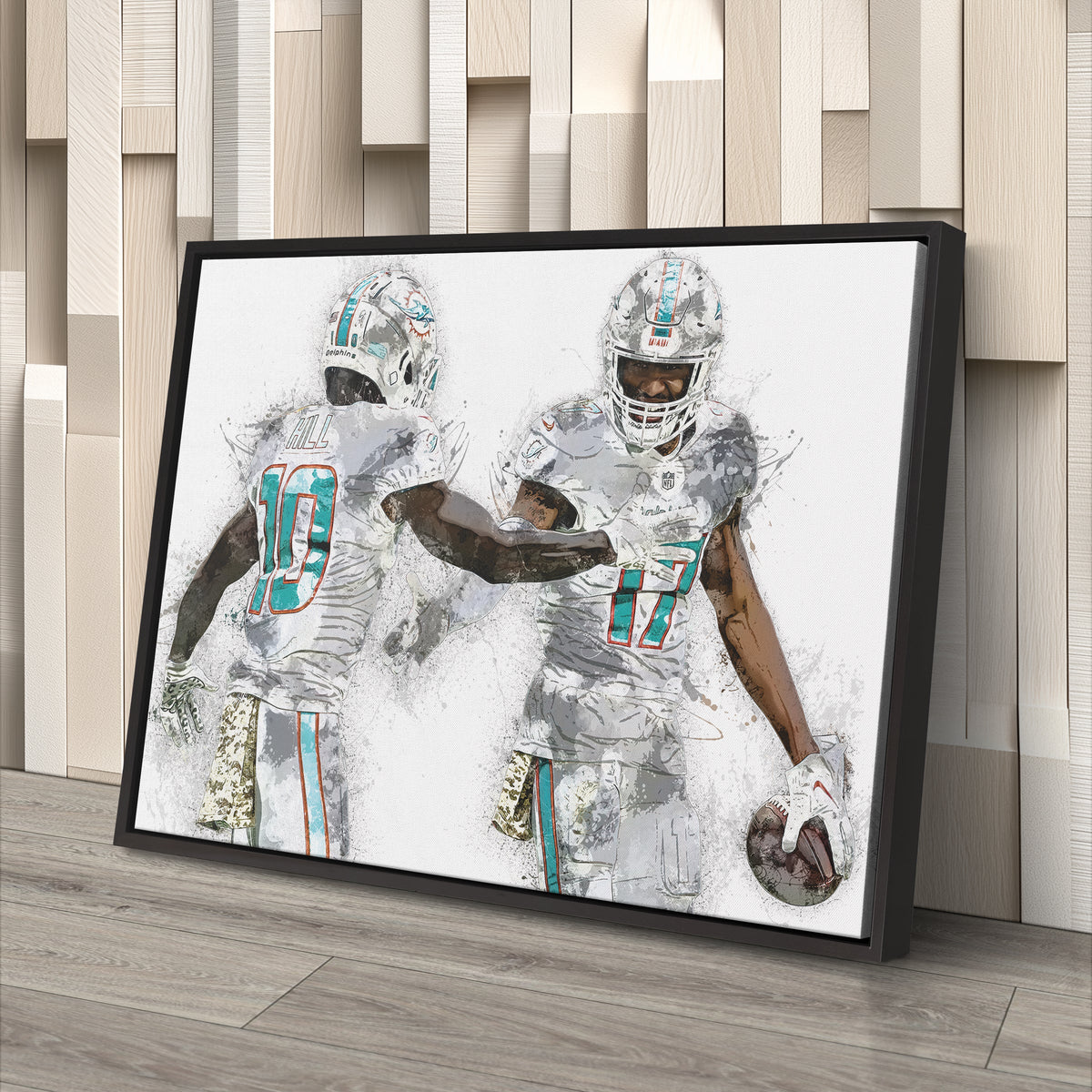 Tyreek Hill & Jaylen Waddle Canvas Art – Miami Dolphins Wall Decor