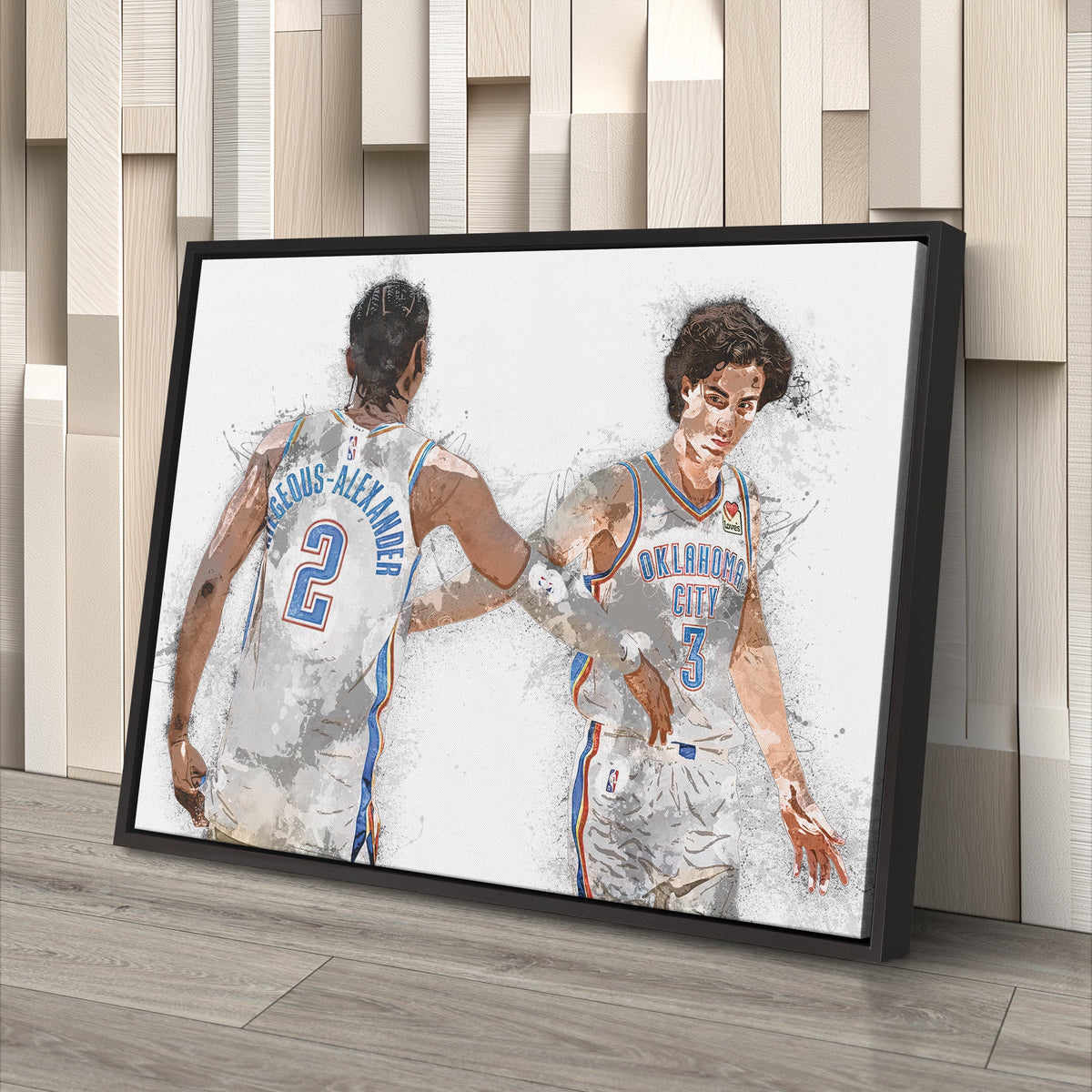 Shai Gilgeous-Alexander & Josh Giddey Canvas Art – Oklahoma City Thunder Wall Decor