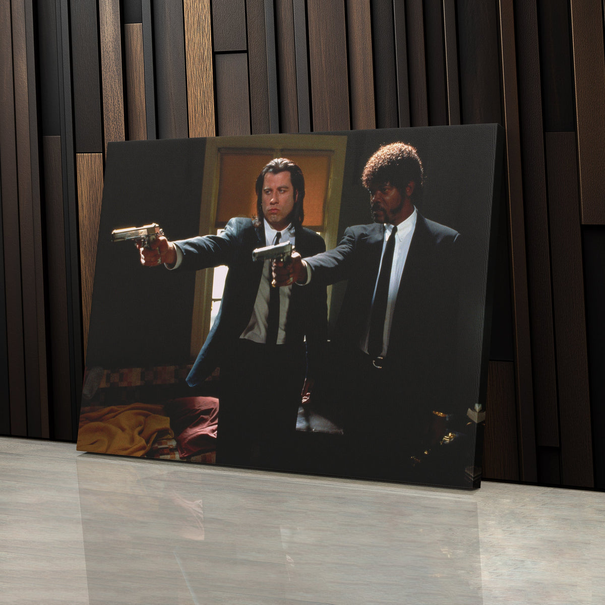 Pulp Fiction Canvas – Vincent & Jules Gangsta Movie Wall Art for Home Decor
