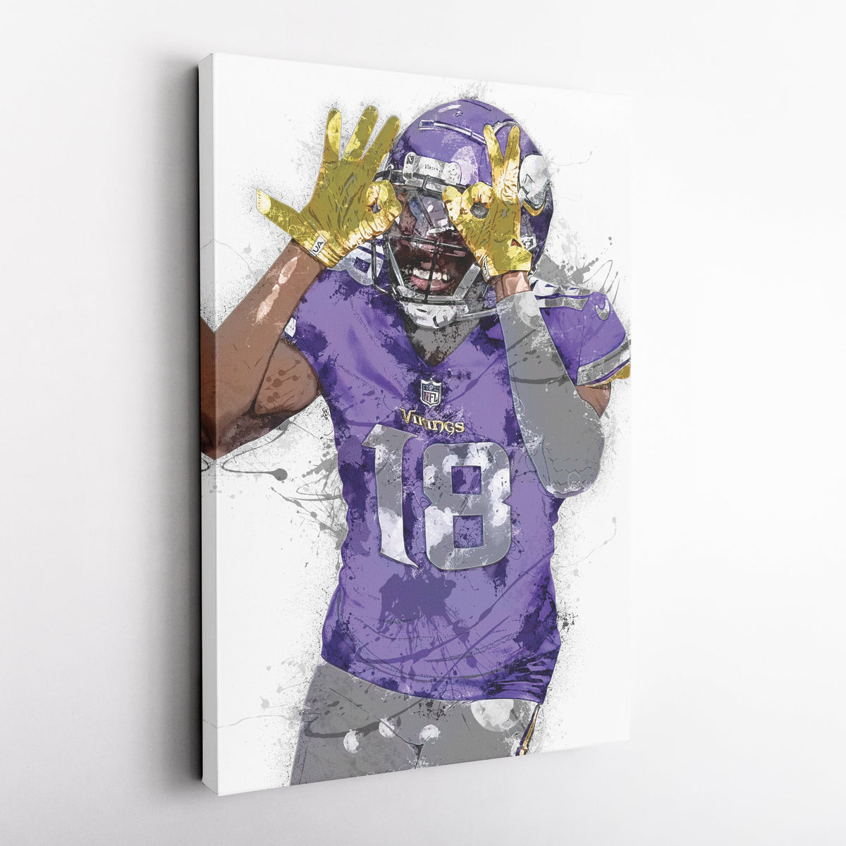 Justin Jefferson Canvas Art – Minnesota Vikings Wall Decor