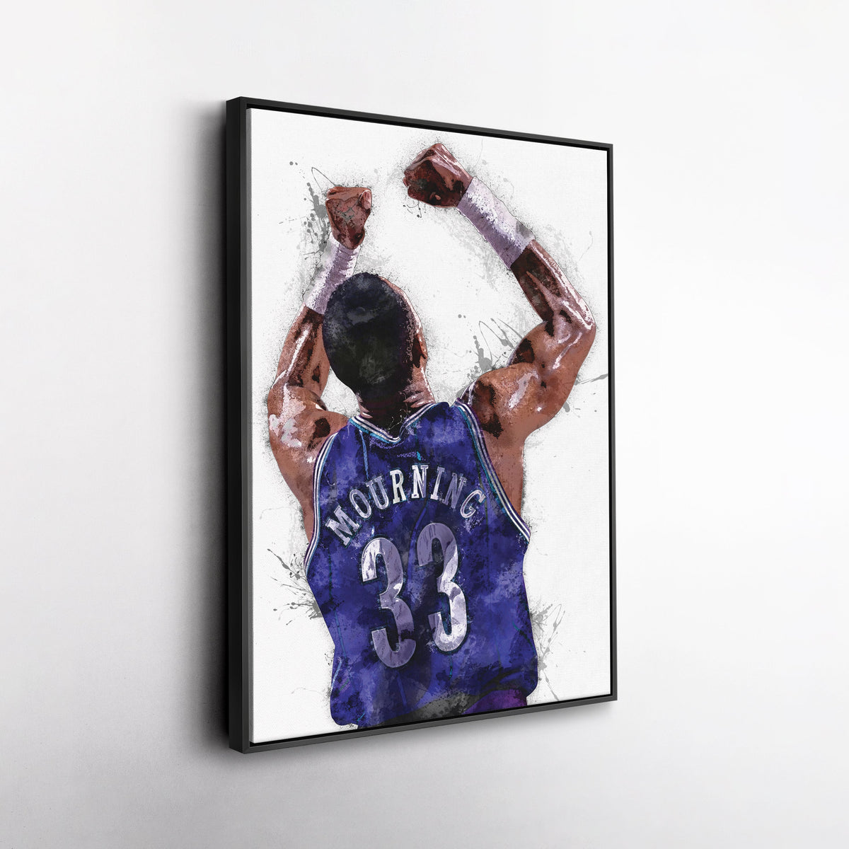 Alonzo Mourning Canvas Art – Charlotte Hornets Wall Decor