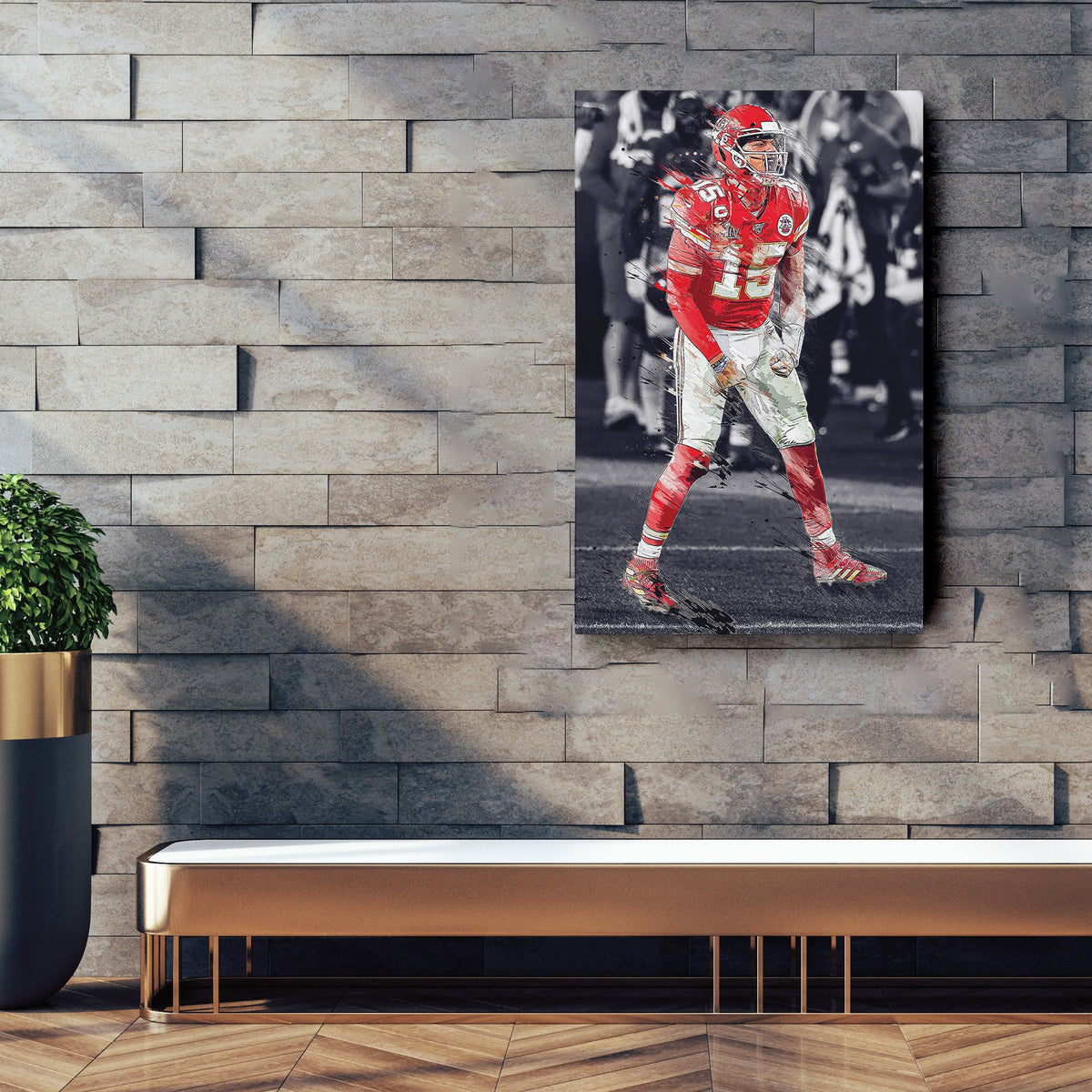 Patrick Mahomes Canvas Art – Chiefs Celebration Wall Decor