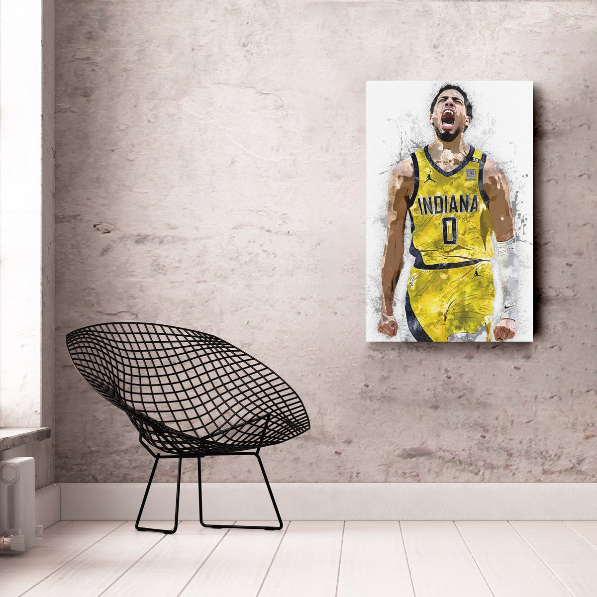 Tyrese Haliburton Canvas Art – Indiana Pacers Wall Decor