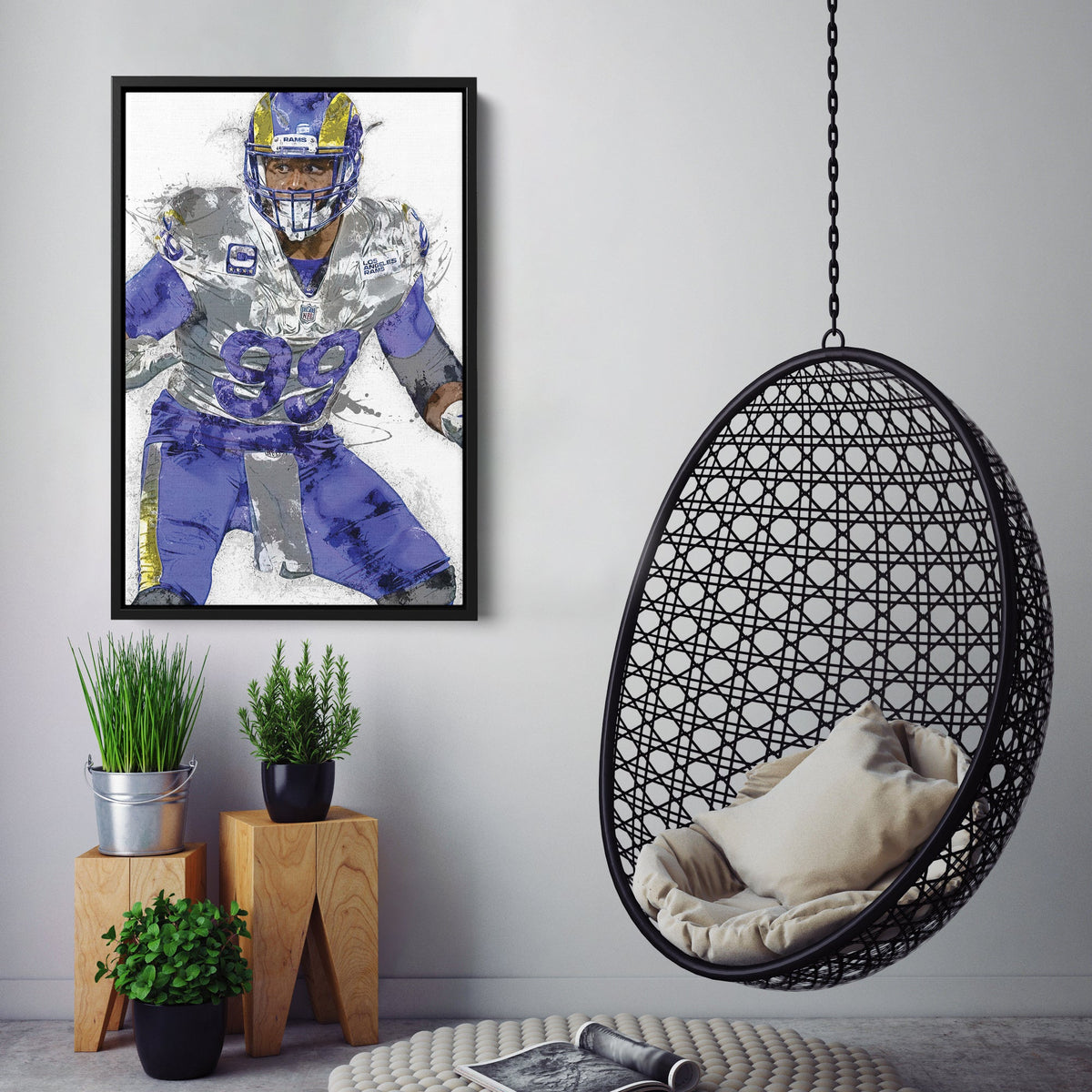Aaron Donald Canvas Art – Los Angeles Rams Wall Decor
