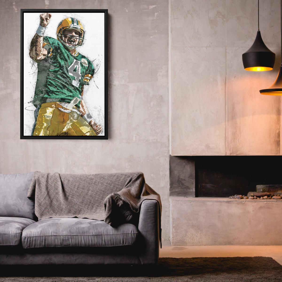 Brett Favre Canvas Art – Green Bay Packers Wall Decor