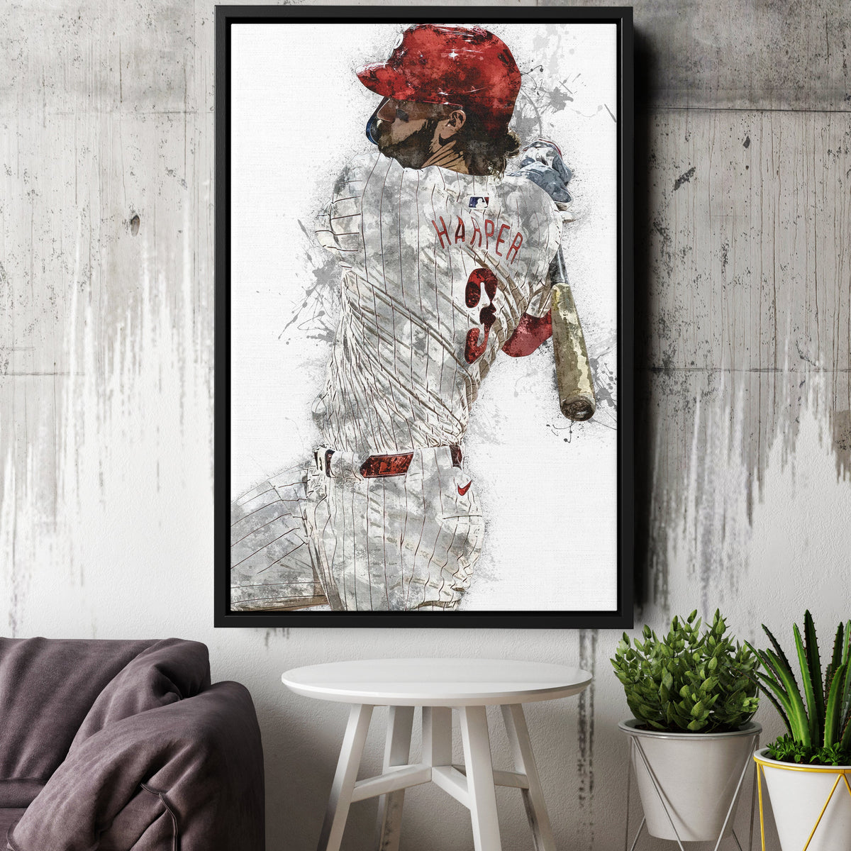 Bryce Harper Canvas Art – Philadelphia Phillies Wall Decor