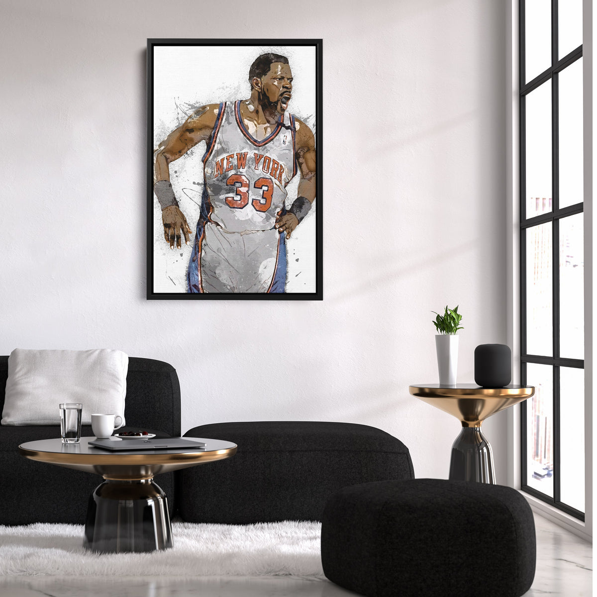 Patrick Ewing Canvas Art – New York Knicks Wall Decor