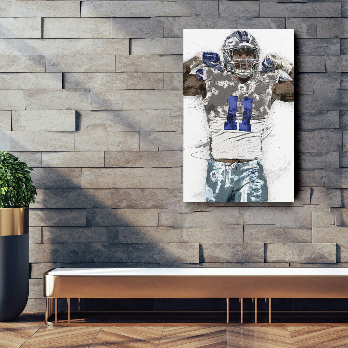Micah Parsons Canvas Art – Dallas Cowboys Wall Decor