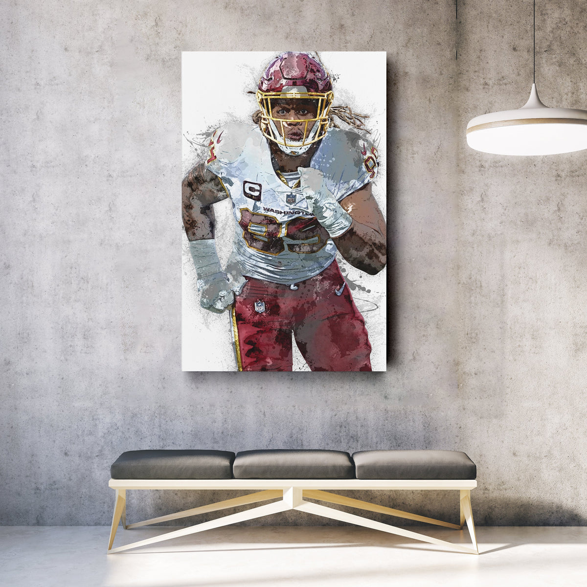 Chase Young Canvas Art – Washington Commanders Wall Decor