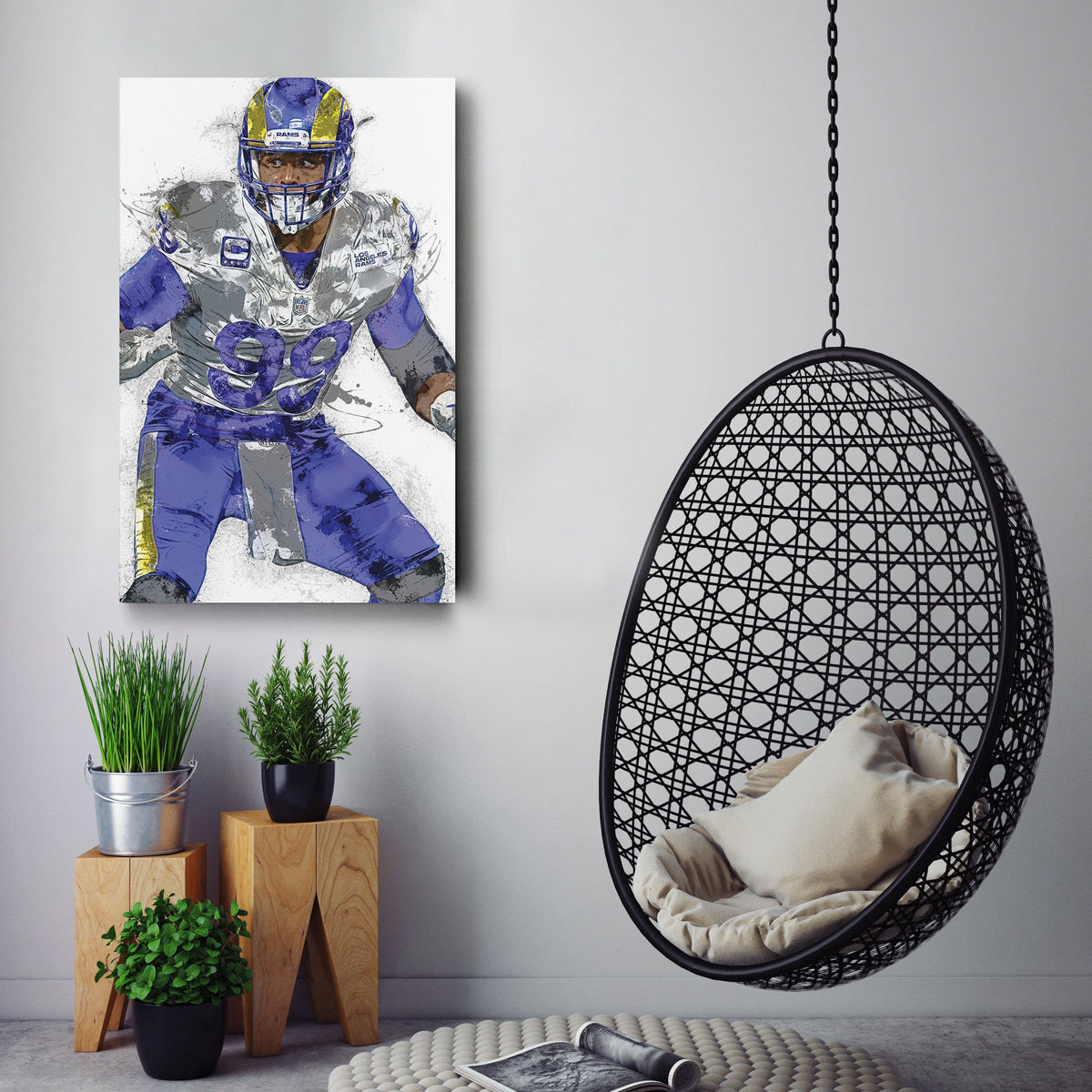 Aaron Donald Canvas Art – Los Angeles Rams Wall Decor