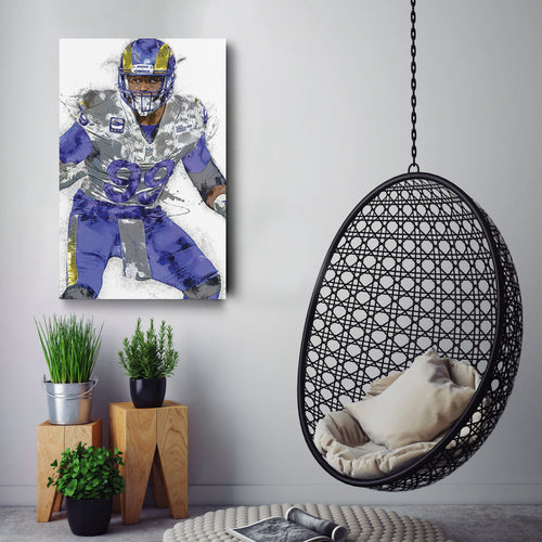 Aaron Donald Canvas Art – Los Angeles Rams Wall Decor