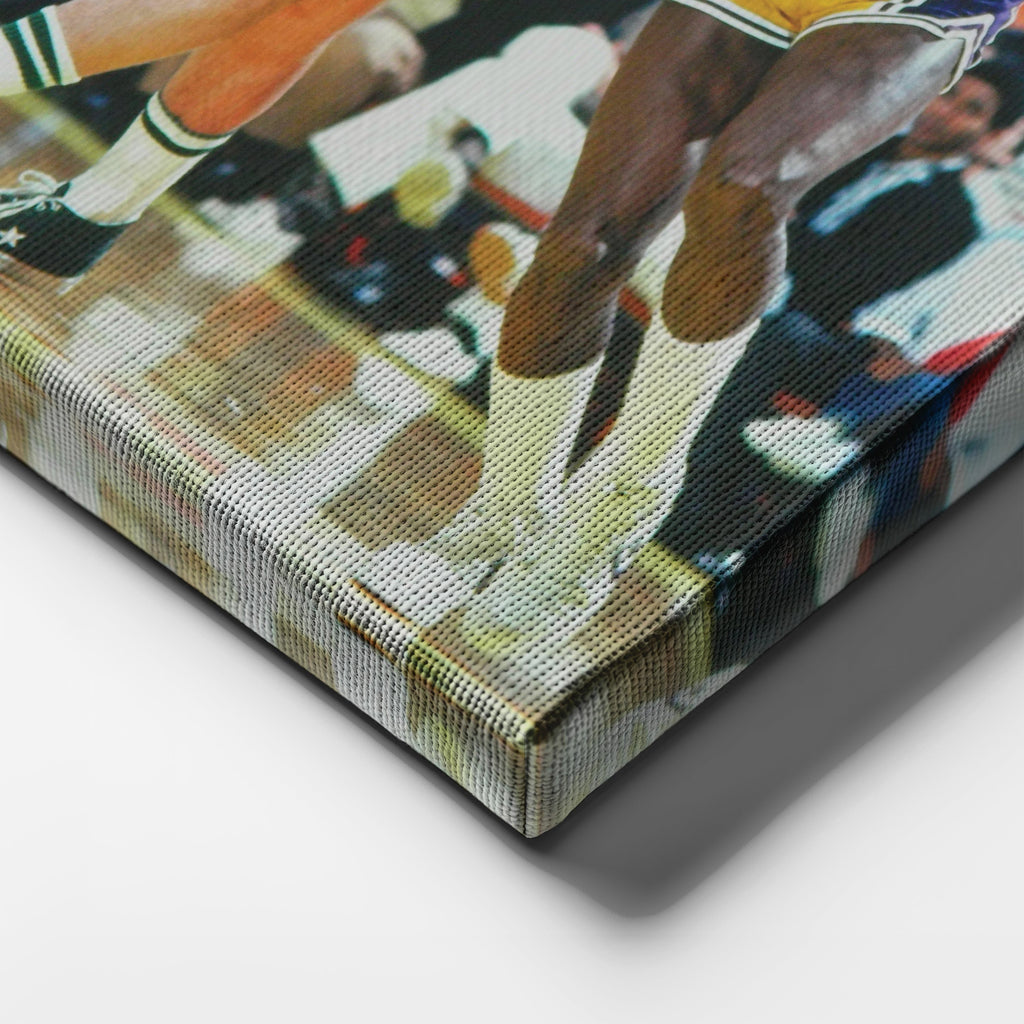 Larry Bird & Magic Johnson Canvas – Lakers vs Celtics Wall Art Print