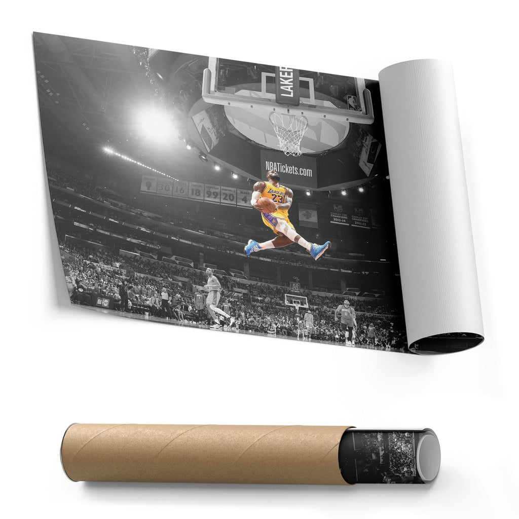 LeBron James Canvas Art – Slam Dunk Lakers Wall Decor