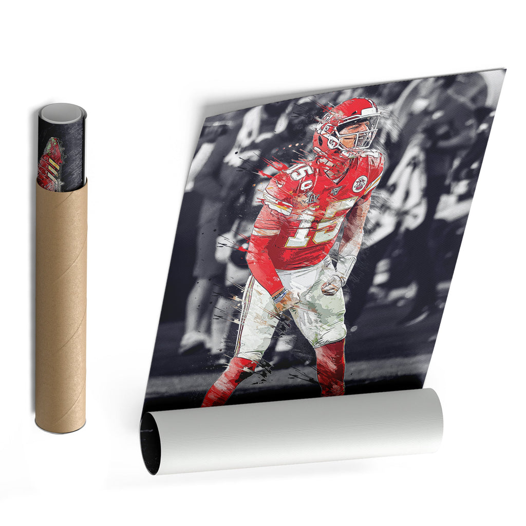 Patrick Mahomes Canvas Art – Chiefs Celebration Wall Decor